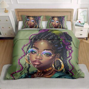 3-Piece Queen Comforter Set African Print